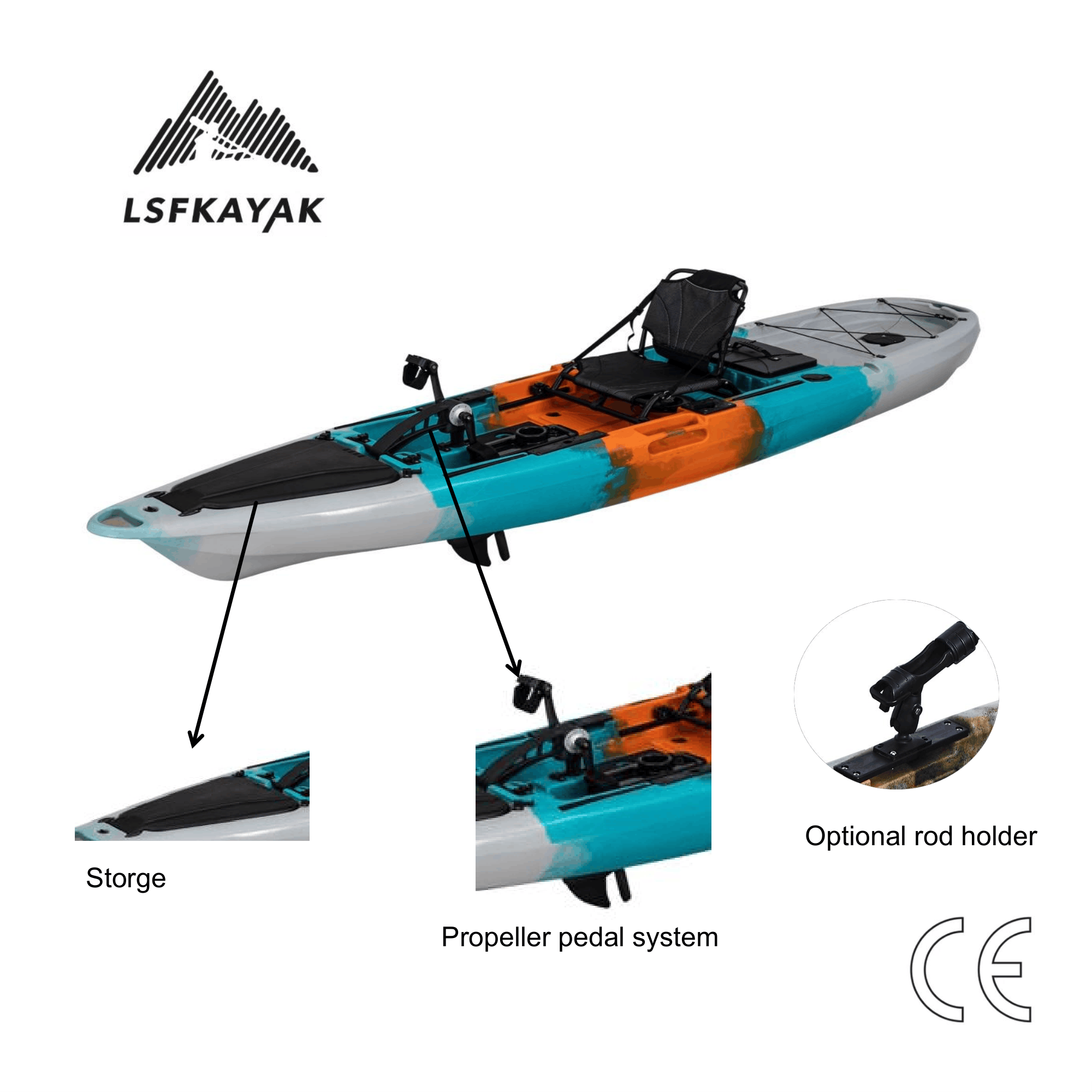 Fishing Kayak Pedal Drive - ميراج بروبيل 12 قدم برو، قارب