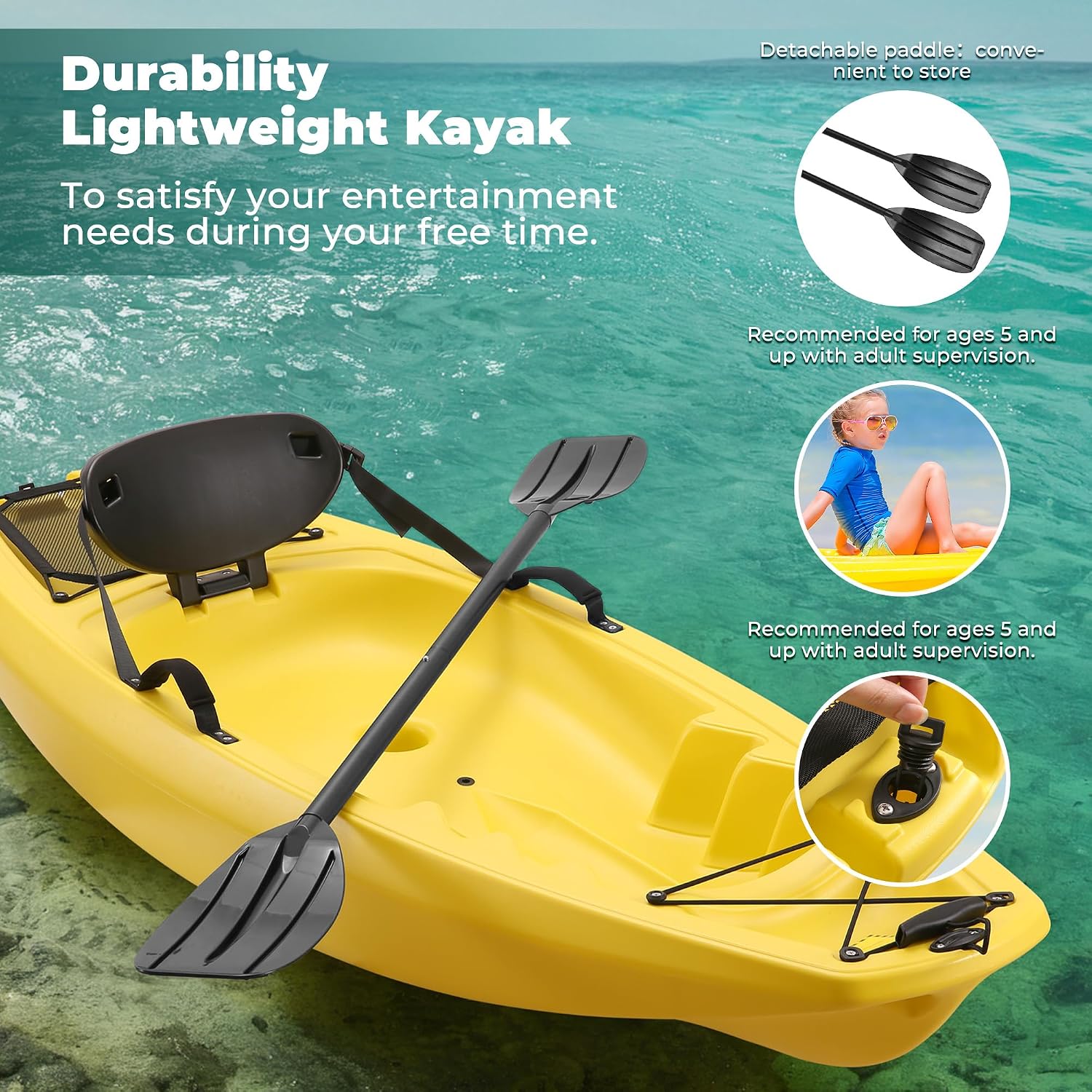 قارب كاياك مع مجداف بطول 6.5 ق - مراجعة Fishing Kayak Paddle وسعره