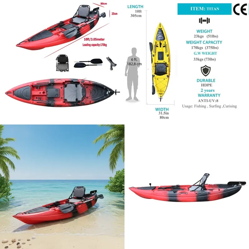 قارب كاياك للصيد بمقعد واحد بط - مراجعة Fishing Kayak Paddle وسعره